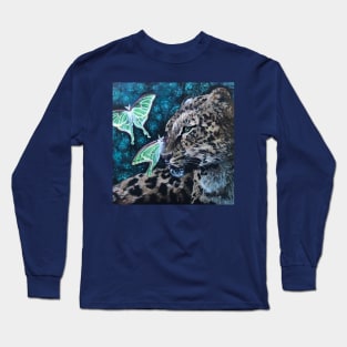 Luna moths and Leopard Long Sleeve T-Shirt